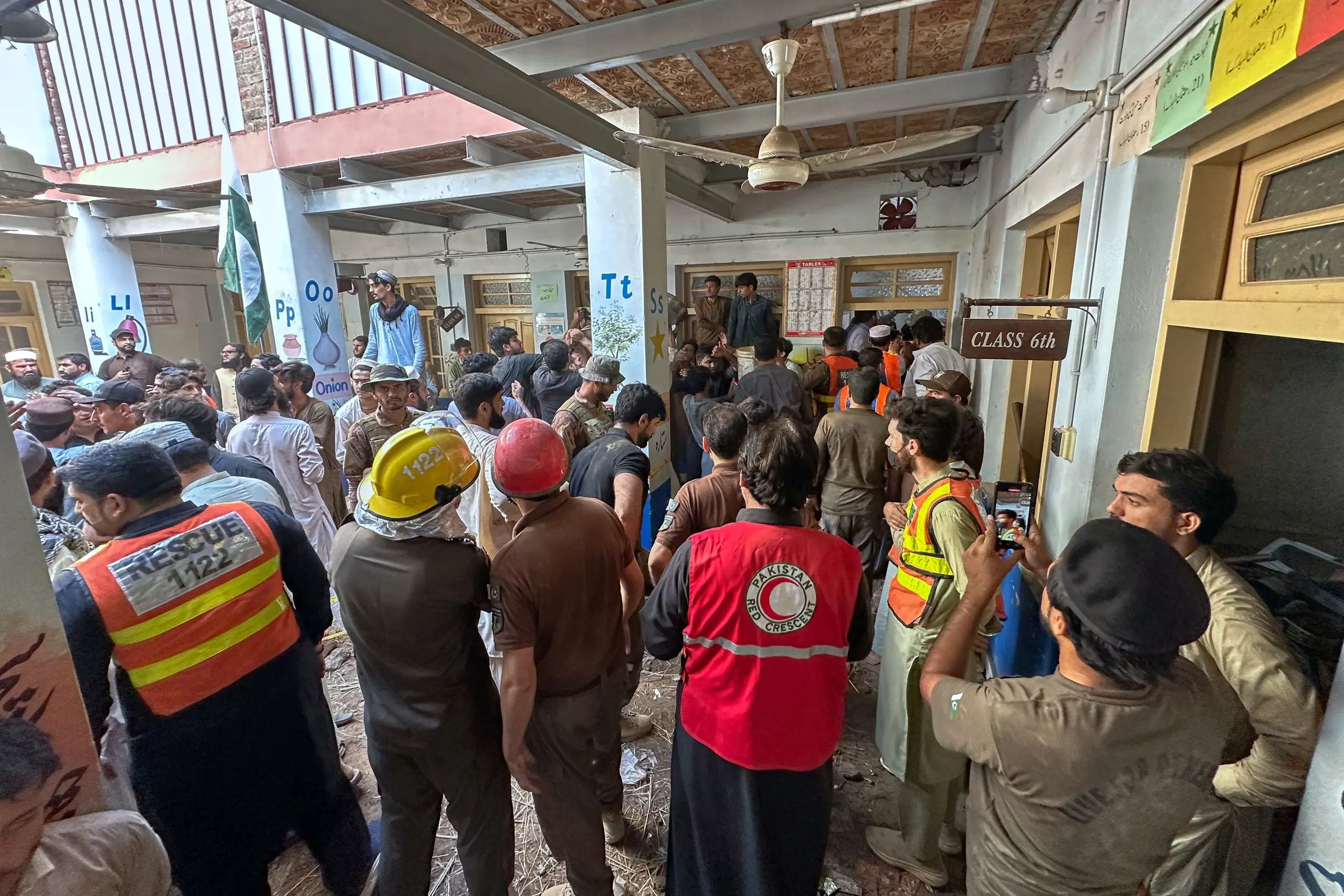 Pakistan School Roof Collapse Kills 34 Children and Teacher in Peshawar